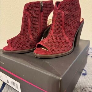 Women's Vince Camuto Red Peep-Toe Ankle Boots